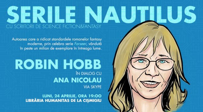 Celebra scriitoare fantasy Robin Hobb este invitată prin Skype la Serile Nautilus, luni, 24 aprilie