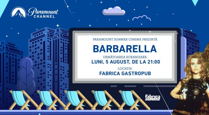 Vino să vezi “Barbarella”, proiectat gratuit de Paramount Channel pe 5 august, ora 21.00, la Fabrica Gastropub