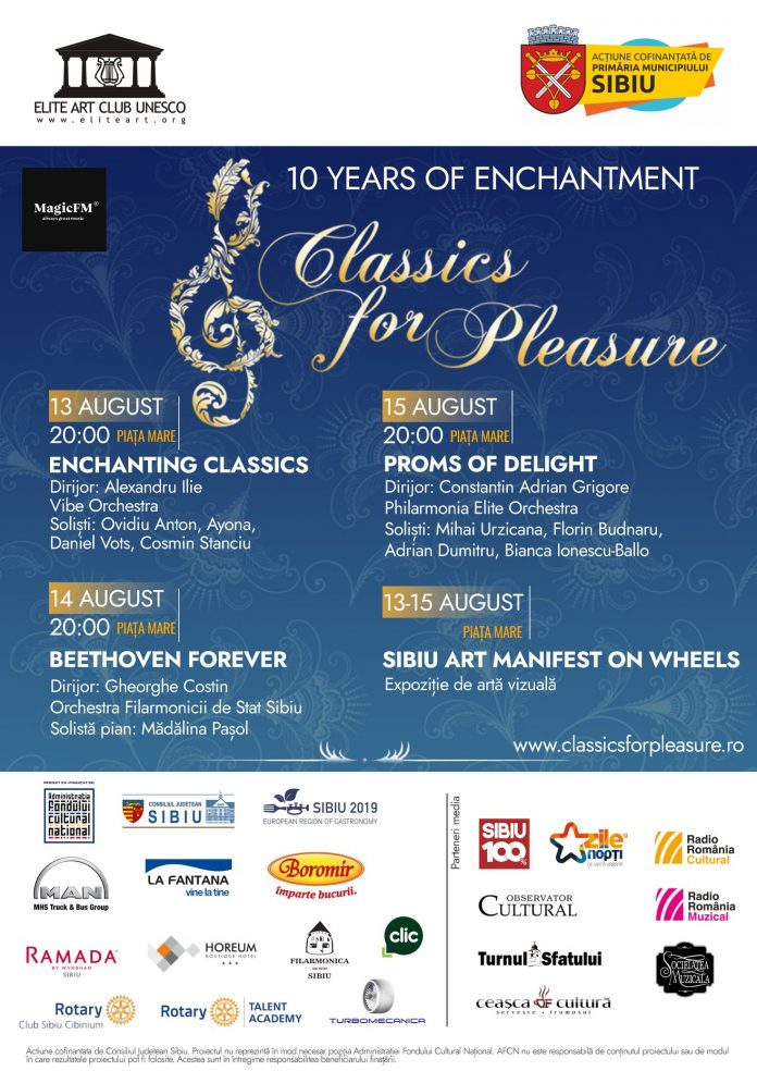 Classic for Pleasure 2020: Începe a X-a ediție a festivalului Classics for Pleasure pe 13 august!