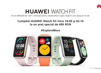 Lansare HUAWEI WATCH FIT – cel mai recent smartwatch de fitness, disponibil pe piața din România