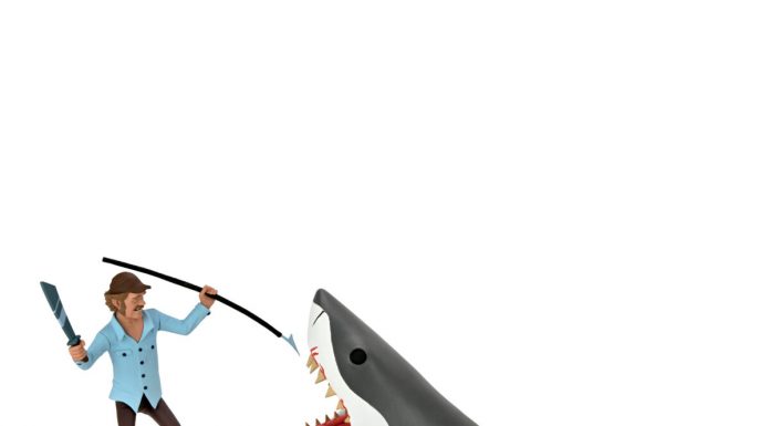 NECA anunță figurinele de 6′ Toony Terrors cu Quint și Shark din JAWS