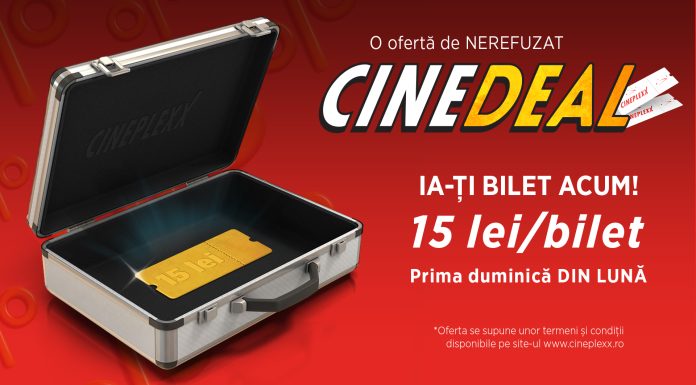 În prima duminică din fiecare lună, Cineplexx îți aduce filme la doar 15 lei preț de bilet!