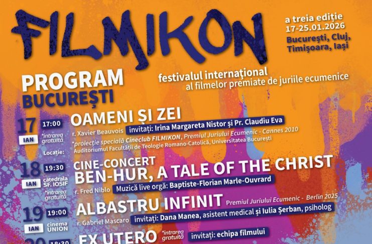 A 3-a ediție FILMIKON, festivalul internațional al filmelor premiate de juriile ecumenice, la București, Cluj-Napoca, Timișoara și Iași