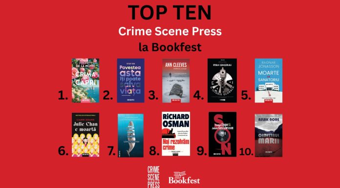 Crime Scene Press anunță topul celor mai vândute cărți de la Bookfest 2026. Thrillerul internațional și noile voci ale genului domină preferințele cititorilor