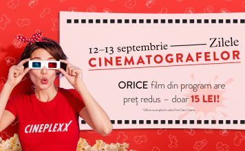 Cineplexx sărbătorește Zilele Cinematografelor pe 12 și 13 septembrie!